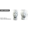 thumbnail image 6 of Meoldis Male Foam Mannequin Head, White Foam Head for Wig Styling, Hat Display, and Makeup Practice, 6 of 7