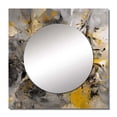 thumbnail image 2 of Designart "Bliss Of Happiness Gray And Yellow Harmony I" Abstract Collages Square Mirror Wall Decor Transitional - Large Grey Square Bathroom Mirror - Square Printed Wall Mirror Art, 2 of 5