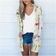 thumbnail image 1 of LOVZFMLL Vestes pour Femmes Imprimé Manches Longues Blouse Décontractée avec Poche Cardigan Extérieur, 1 of 5