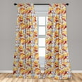 thumbnail image 5 of Ambesonne Rowan Curtains, Ripe Berries Dried Leaves, Pair of 28"x63", Pale Blue Yellow Red, 5 of 5