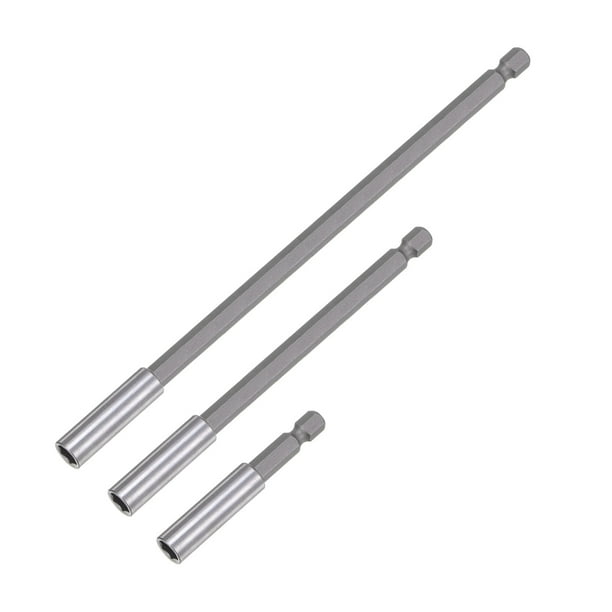 Juego de extensiones de broca magnética Uxcell de 3 tamaños con vástago de 1/4" y adaptador de 1/4"