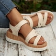 thumbnail image 4 of Yyuenw Women’s Open Toe Multi Band Wedge Sandals Lightweight PU Casual Outdoor Holiday Shoes, 4 of 9