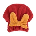 thumbnail image 4 of 3xToalla Para Secar El Cabello, Gorro Para La Cabeza, Gorro De Baño, Toalla De Baño Para Cabello Rizado, Pelo Largo, Rojo, 4 of 8