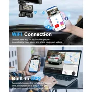 Dash Cam - 4K - 4 Channel - 360° Front Rear Inside DashCam, FHD 1080P Car Camera 128GB