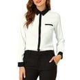 thumbnail image 1 of INSPIRE CHIC Women's Color Block Button Down Long Sleeve Work Shirt, 1 of 8