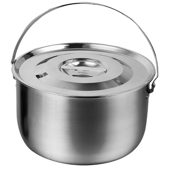 OUNONA Stainless Steel Storage Basin with Lid for Kitchen Use Silver Multipurpose Container 7.5 Inches