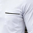 thumbnail image 4 of LEAVINGSUO Men's Stand Collar Long Sleeve Shirt Casual Loose Fitting Sports Breathable Top White XL, 4 of 7