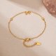 thumbnail image 4 of Pulsera de acero inoxidable con lazo para mujer, chapada en oro, 4 of 4