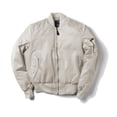 thumbnail image 1 of DAFEILI Military MA1 Nylon Padded Windproof Winter White Men Bomber Jacket Quilted Flight Jacket Unisex, 1 of 5