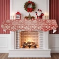 thumbnail image 2 of Christmas Snowflakes Fireplace Mantle Scarf, Red Winter White Snow Retro Mantel Cover Table Runner for Home Living Room Door Window, Indoor Outdoor Holiday Party Decor 17" x 70", 2 of 8