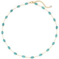 thumbnail image 1 of Collar LADYGD Turquesa Ovalado Baño de Oro 14K 44 cm, 1 of 6