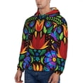thumbnail image 3 of Wukai Colorful Floral Print Men Hoodies Fleece Sweatshirts Long Sleeve Sweaters Pullover Fall Outfits Winter Clothes-3X-Large, 3 of 7