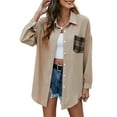 thumbnail image 1 of Txlixc Chaquetas a cuadros para mujeres, solapas y botones de manga larga, chaquetas y abrigos casuales Txlixc moda, 1 of 5