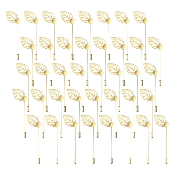Uxcell 40 Pack Leaf Brooch Tray Stick Lapel Pin, DIY Corsage Pin Gold Tone