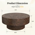 thumbnail image 3 of Gelloan 31.5" Round Coffee Table, Modern Drum Burl Coffee Tables for Living Room 31.5" Mid Century Wooden Pedestal Circle Accent Small Center Apartment Easy Assembly,Burl Walnut, 3 of 6