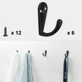 thumbnail image 3 of Uxcell 6pcs Robe Hooks Metal Hooks Coat Towel Wall-mounted Keys DIY Hangers w Screws, 3 of 7