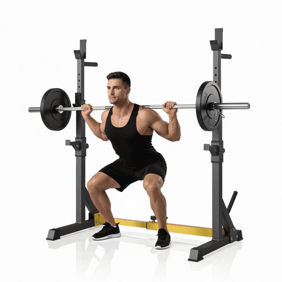 TLSUNNY Squat Rack Stand, Adjustable Barbell Rack for Home Gym Strength Training & Professional Workouts, 570 lbs