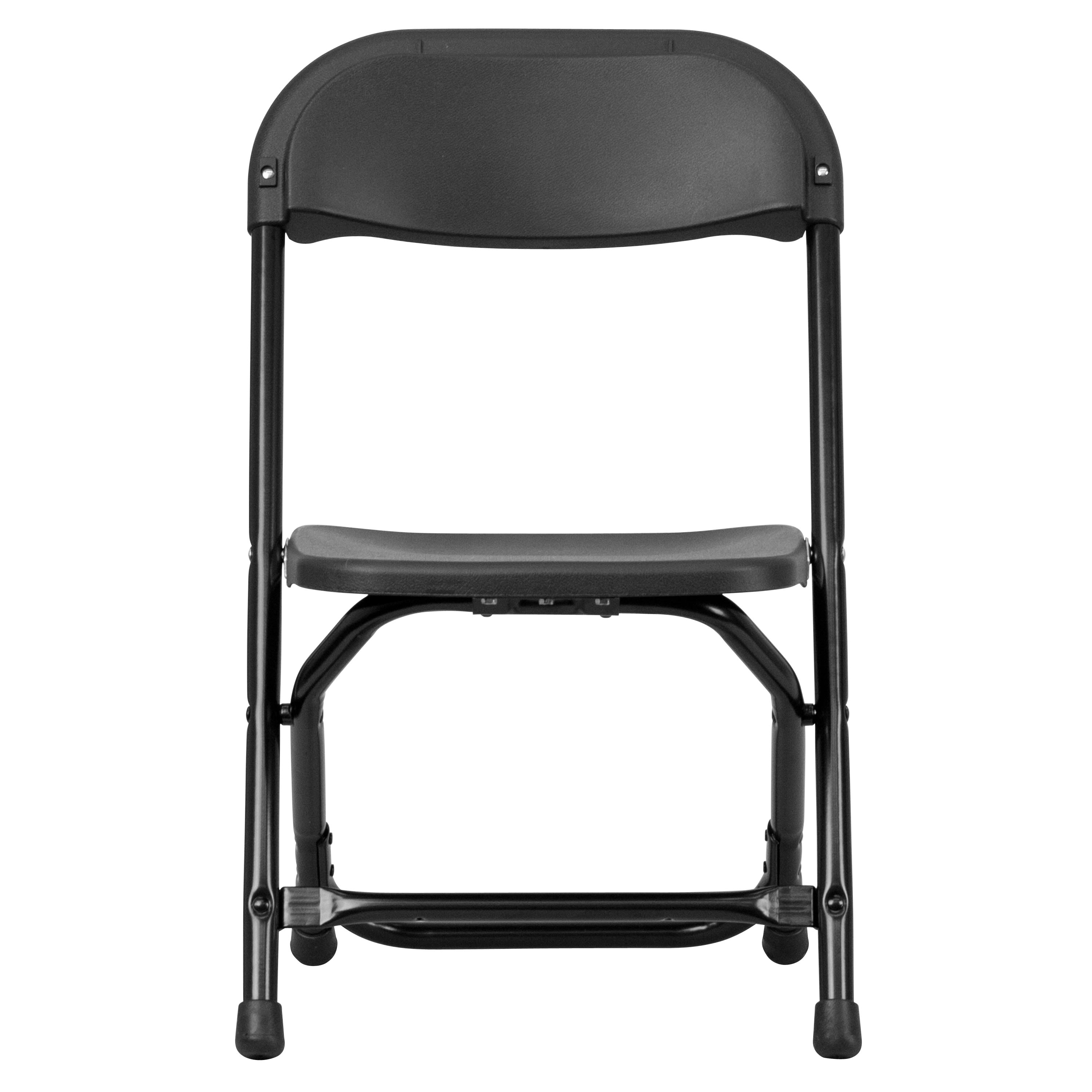 Emma + Oliver 2 Pack Kids Black Plastic Folding Chair