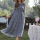 thumbnail image 4 of Vestido de volantes con cuello en O de manga larga de moda sexy para mujer Fridja  yut32, 4 of 7