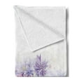 thumbnail image 2 of Lavender Soft Flannel Fleece Blanket, Pastel Cornflowers Bridal Classic Design Gentle Floral Print Wedding Design, Cozy Plush for Indoor and Outdoor Use, 50" x 70", Violet White Pink, by Ambesonne, 2 of 5