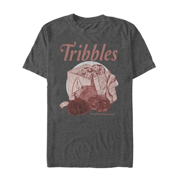 Men's Star Trek: The Original Series Christmas Tribble Gift  Graphic Tee Charcoal Heather 2X Large
