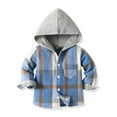 thumbnail image 5 of Xyant Toddler Baby Boy Clothes Plaid Flannel Long Sleeve Patchwork Button Down Hoodie Top + Pants 2pcs Fall Winter Outfits Set for Kids Toddler Baby (Sky Blue,4-5 Years), 5 of 7