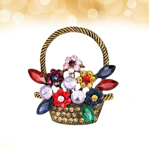 LEORX 1PC Floral Rhinestone Brooch Jewelry Pin for Women Casual Parties