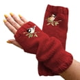 thumbnail image 3 of Winter New Ladies Fingerless Knitted Warm Half Finger Wool Gloves, 3 of 4