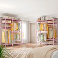 thumbnail image 7 of 680LBS Capacity Garment Clothes Rack, Metal Wadrobe Closet with Wire Shelves, Pink, 7 of 7