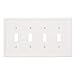 thumbnail image 3 of Questech Light Switch Cover Quad Toggle Wall Plate For Electrical Outlets 4-Gang Switch Plates Standard Size Receptacle Cover Decorative Cornice White, 3 of 4