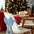 thumbnail image 6 of Set of 2 Christmas Red Bow Chair Covers with Backrest Straps for Festive Holiday Dining and Party Decoration Light Blue, 6 of 8