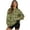 Bigfoot Tree Print Green, variant on Crow Print Beige Women's Sweatshirts with Pockets Long Sleeve Crewneck Drop Shoulder Sweatshirt Cozy Fall Winter Casual Clothes Oversized Soft Tops, XXL