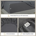 thumbnail image 6 of Loomsnest 1800 Series Double Brushed Microfiber 3 Piece Twin Sheet Set, Hotel Style, Wrinkle & Fade Resistant, 16 Inch Deep Pocket, Dark Gray, 6 of 10