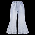 thumbnail image 4 of MKOSPLRT Flare Jeans for Girl High Waist Baggy Wide Leg Jeans Fashion Embroidered Pearls Beading Bell Bottom Jeans Retro Jeans with Pokcet, 4 of 9