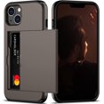 thumbnail image 1 of KOMI for iPhone 13 Case with Card Holder[Store 5 Cards] Dual Layer Heavy Duty Shockproof iPhone 13 Wallet Case with Hidden Card Slot Large Storage Case for iPhone 13 (Coffee), 1 of 5