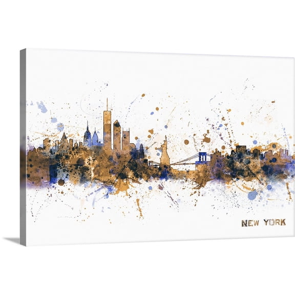 Great BIG Canvas | "New York Skyline" Canvas Wall Art - 48x32