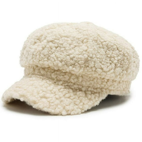 SikaFu Newsboy Cap New Thick Warm Winter Hat Women Berber Fleece Octagonal Beret Cap Lady Vintage Artist Painter Beret Hats