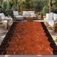 thumbnail image 2 of Orange Geometric Outdoor Rug for Patio/Deck/Porch, Non-Slip Large Area Rug 5 x 7 Ft, Ombre Modern Abstract Art Indoor Outdoor Rugs Washable Area Rugs, Reversible Camping Rug Carpet Runner, 2 of 8