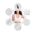 thumbnail image 3 of Sujetador deportivo Bustier elástico acolchado Sujetador de yoga Sujetador deportivo push up sin aros con cremallera frontal Soporte fuerte Correas dobles Pechos grandes para fitness Correr Top para, 3 of 5
