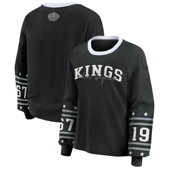 Women's WEAR by Erin Andrews Black Los Angeles Kings Long-Sleeve Sport T-Shirt