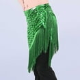 thumbnail image 5 of Nfurl Sequin Tassel Skirt for Women Shiny Belly Dance Hip Scarf Rave Party Festival Mini Skirts Trendy Glitter Sparkly Fringe Skirt Green Free Size, 5 of 7