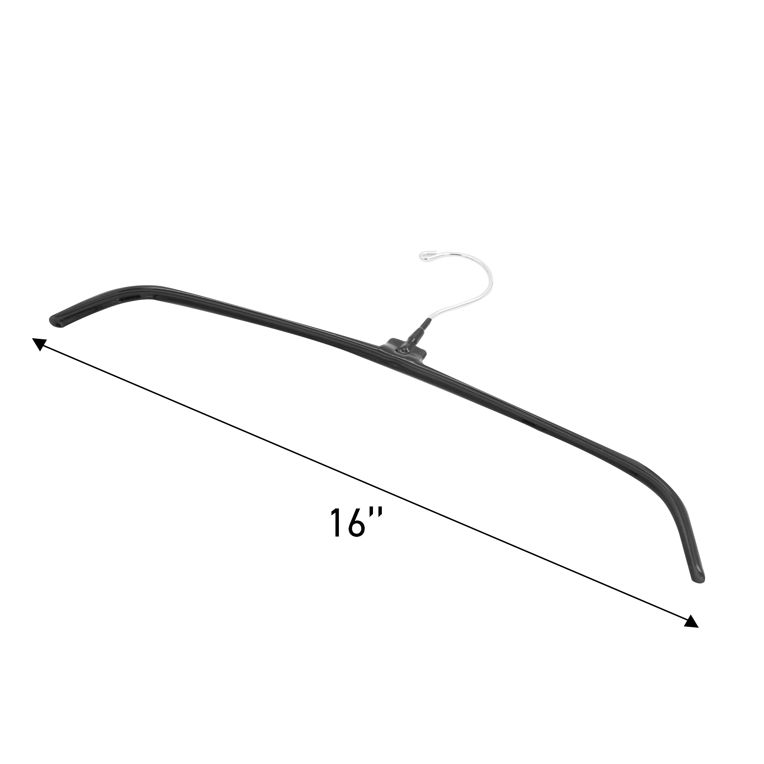 SSWBasics Rubberized Hangers - Black Metal - 16 inch - Case of 20