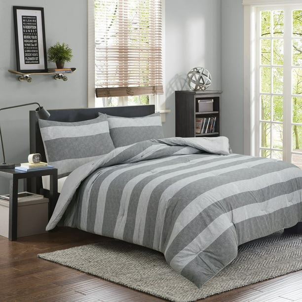 Twin XL Comforter Set, Herringbone Wide Striped Soft, Breathable ...