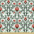 thumbnail image 2 of Ambesonne Art Nouveau Fabric by the Yard Upholstery, Rococo Tulip Bloom, 5 Yards, Black Red White, 2 of 5