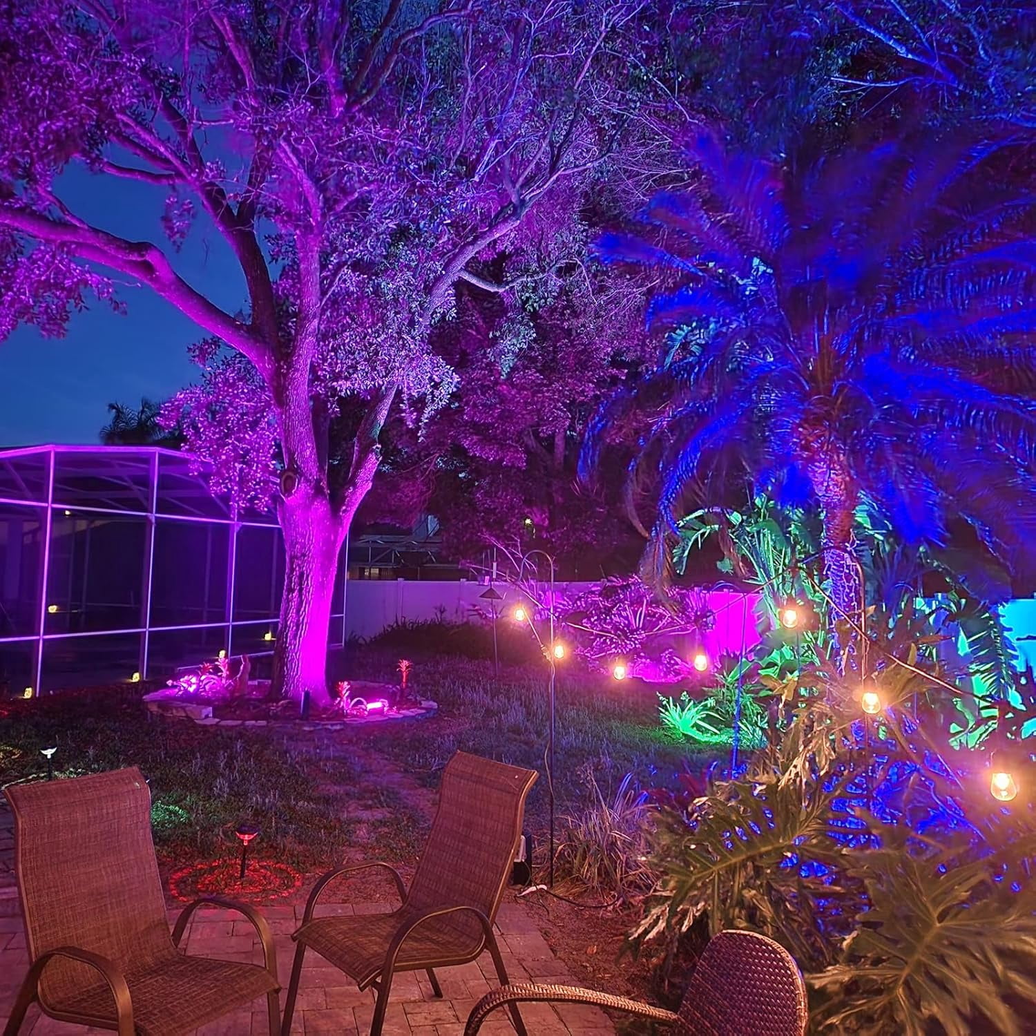 LED Flood Light RGB Color Changing Lights Outdoor Garden Floodlights 35W,   120 Degrees,2 Pack