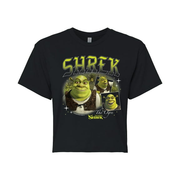 Shrek - 90s Style Collage - Juniors Cropped Graphic T-Shirt