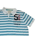 thumbnail image 3 of Urban Pipeline Men's Polo Shirt White/Aqua Stripe Size Small, 3 of 4