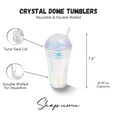 thumbnail image 5 of UWU SHOP Reusable Cup 560 ml White Crystal Dome Lid Plastic Tumbler, 5 of 5