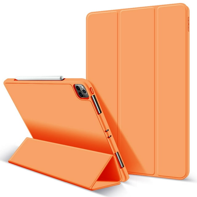 Case For Ipad Pro 11 2020, Trifold Stand Protective Case Cover With Auto Wake Up / Sleep, Ultra Thin Smart Magnetic Cover For Ipad Pro 11 Inch 2020 2nd Generation - Orange