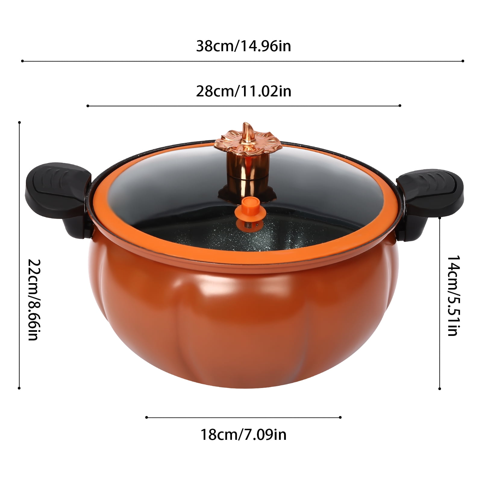 Micro Pressure Cooker, 8L Iron Micro Pressure Cooker With Clear Lid, Micro Pressure Cooking Pot, Pumpkin Shaped Multi-Function Micro Pressure Cooking Pot